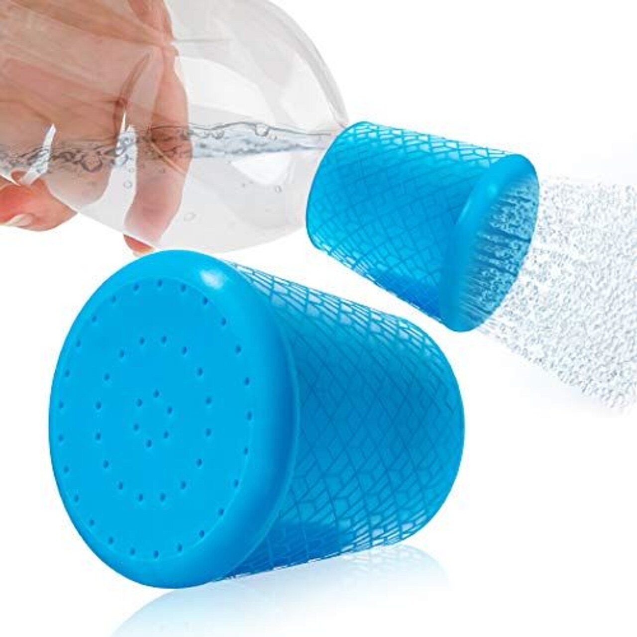 Impresa 2 Pack Water Bottle Sprinkler Cap for Dogs, Hiking, Beach, and Camping, Water Bottle Shower Head Attachment for Sand, Dirt, Mud Removal, Fits 16oz to 2L Plastic Water or Soda Bottles